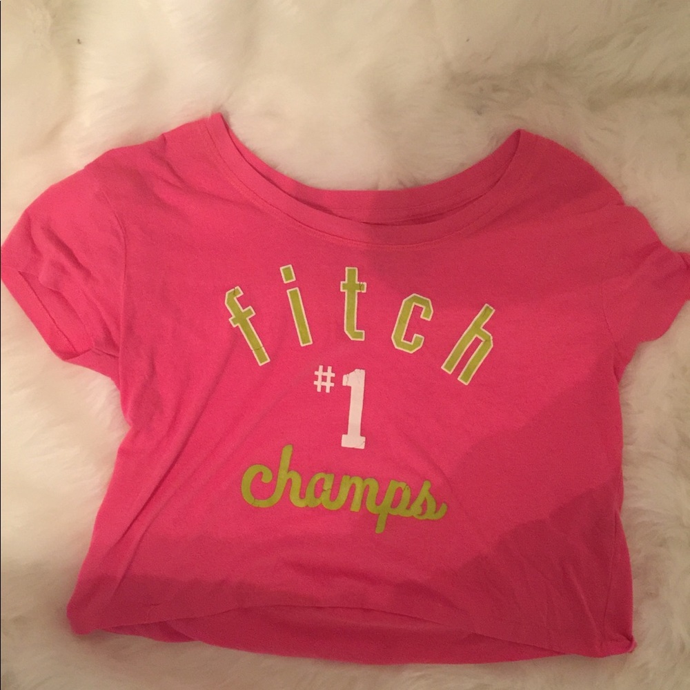 Abercrombie New York hot pink crop top XL